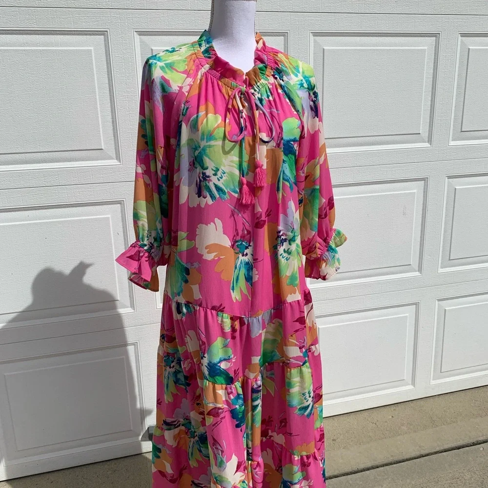 Floral Multicolor Maxi Dress - Picture 9 of 11